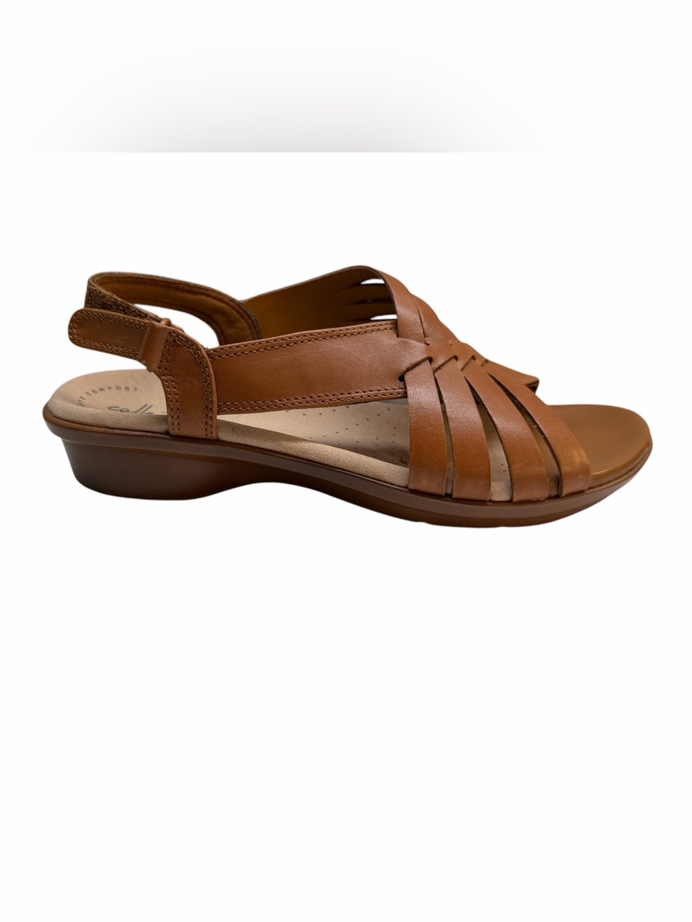 Clarks Loomis Cassey Tan Leather Comfort Sandals Women’s 7M NEW - Picture 7 of 9
